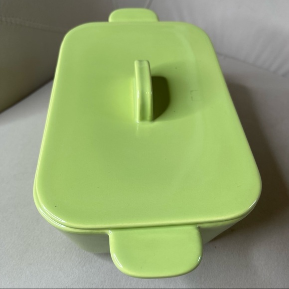 Vintage Franciscan Tiempo Casserole Dish Lid Handles Green Lime 1949 -1953 - Picture 4 of 5